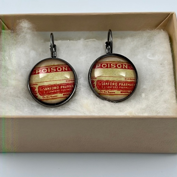Source Unknown Jewelry - Unusual Sanford Pharmacy Poison Earrings